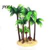 Artificial Coconut Tree Aquarium Plants, Miniature Plastic Trees, Safe Fish Tank Turtle Decoration Plants for Betta Shrimp Turtles Tropical Decor