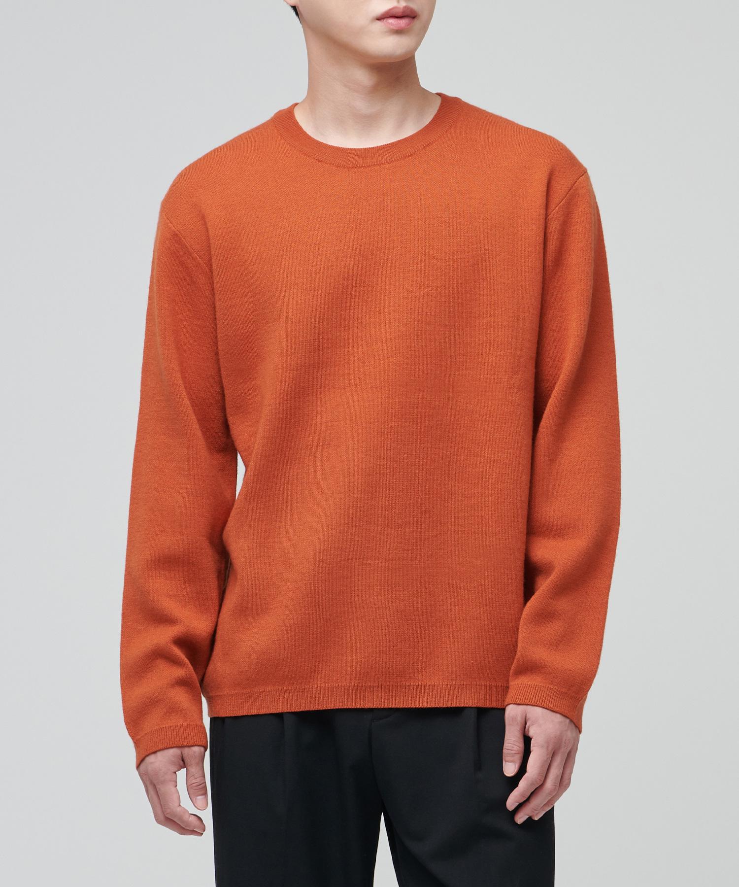 Musinsa Standard Minimal Crew Neck Knit [Tangerine] Tangerine/Xl