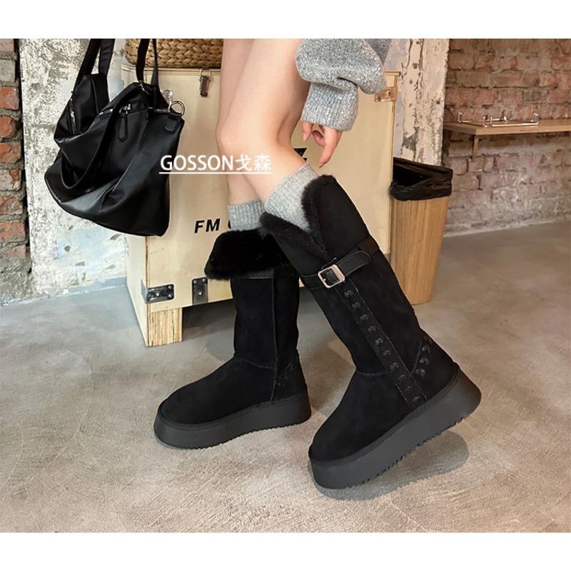 

Women s fashion embroidery lightweight height-enhancing soft sole winter warm fur one snow boots velvet lined non-slip casual sports cotton boots 40 чёрный