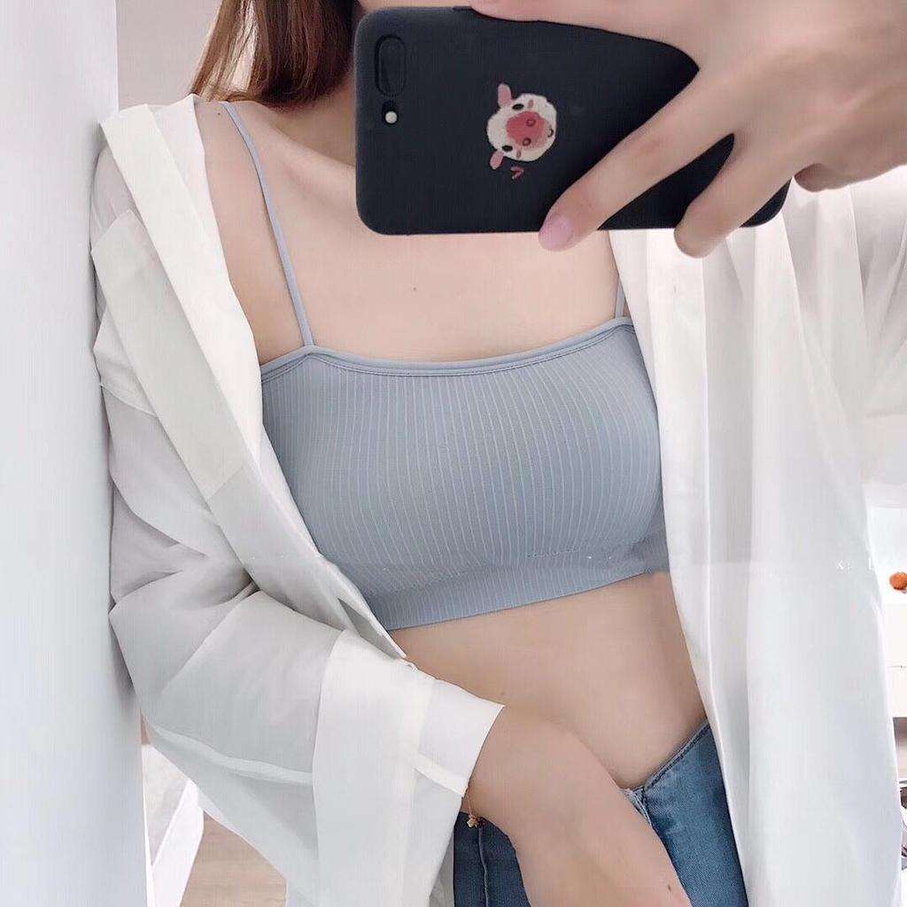 Girls Sling Bras Solid Cute Underwear Inner Tops Street Wear Sexy Women Lingerie Wireless Bandeau Bras Casual Vest