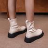Women's Ankle Boots New 2026 Retro British Platform Short Boots Autumn High-quality Fashion Retro PU Leather Botas Para Mujer