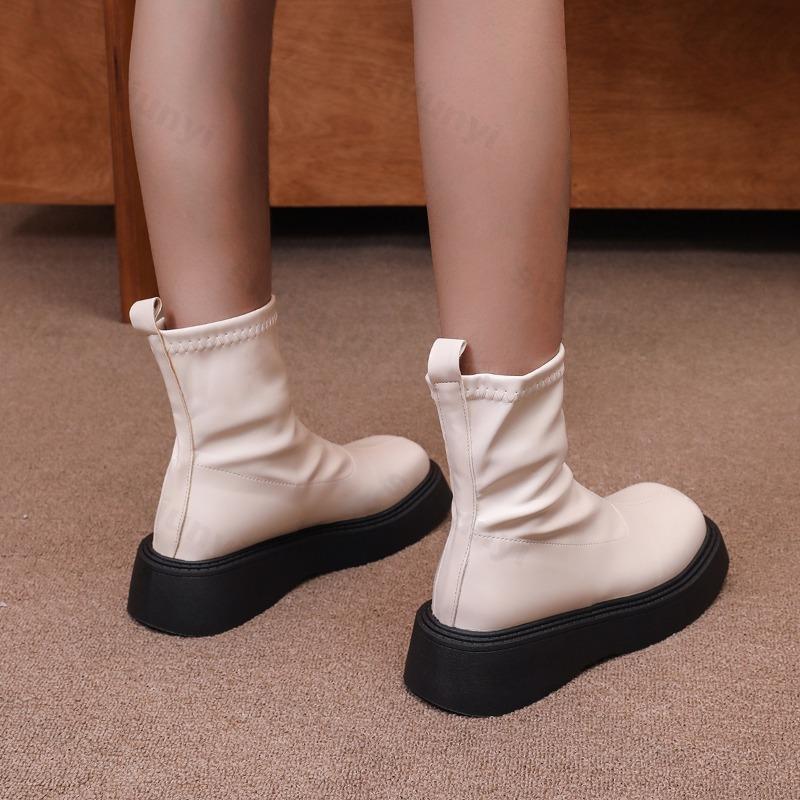 Women's Ankle Boots New 2026 Retro British Platform Short Boots Autumn High-quality Fashion Retro PU Leather Botas Para Mujer