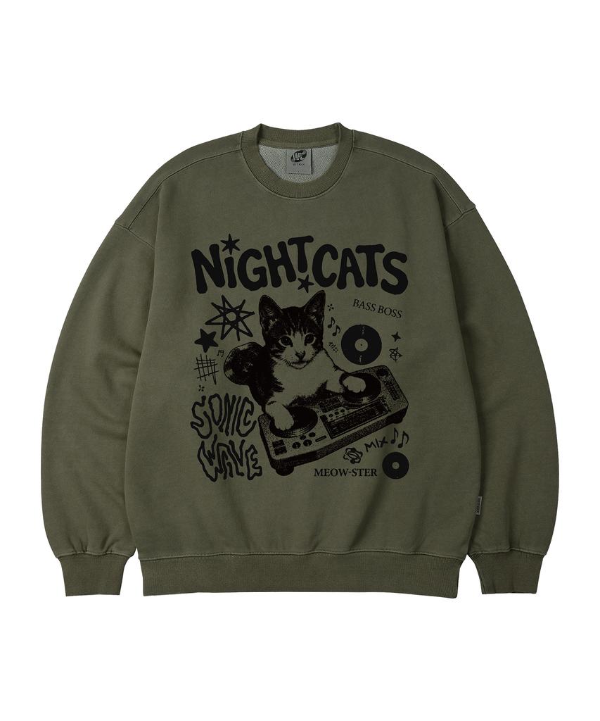 WILDROCK Dj Cat Pigment Oversized Sweatshirt_5 Col