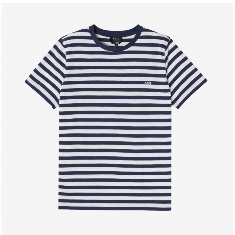 Apesse Cohbz M26419 Iak Dark Navy Raye Stripe Brody Standard Union Short Sleeve Tee