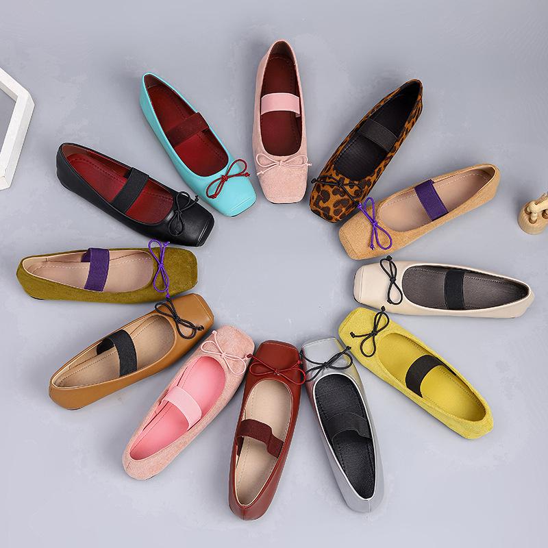 IPPEUM Mary Janes Women Ballet Flats Plus Size 44 Square Toe Pumps Flat 2025 New Ballerina Shoes