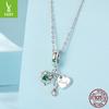 S925 Sterlingsilber Liebe Vierblättriges Kleeblatt Anhänger, Kleine Frische Blatt DIY Glück Perlen Zubehör