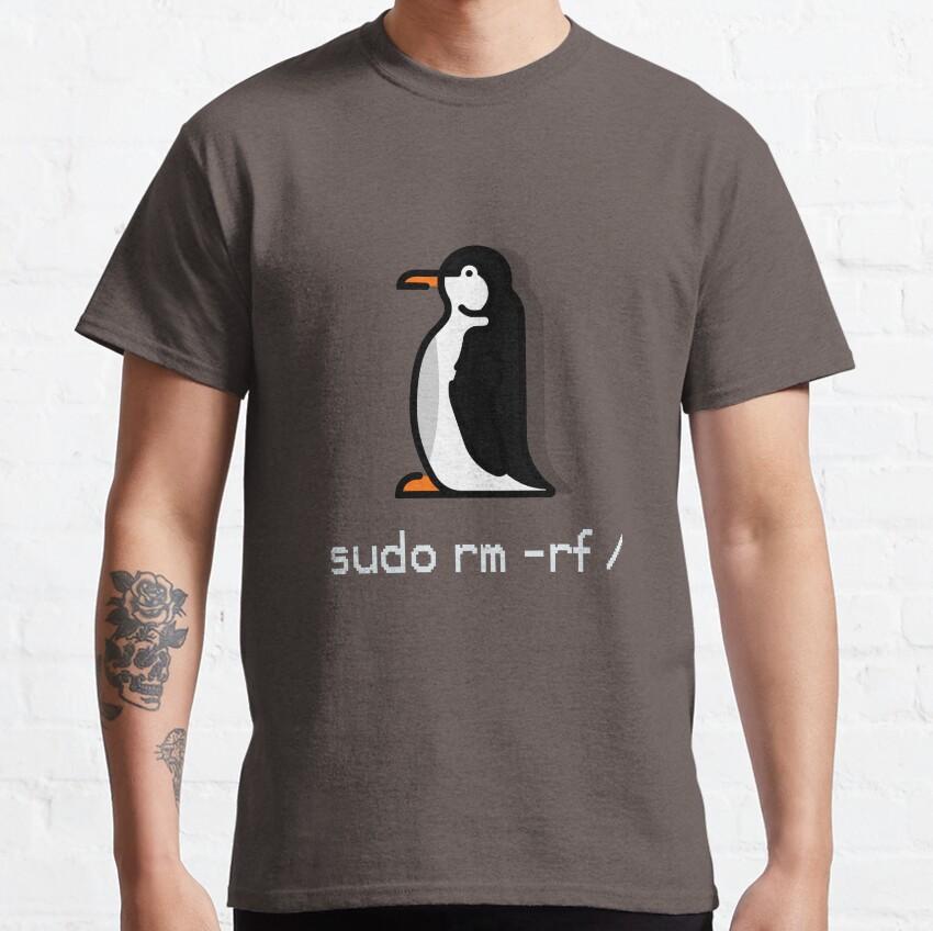 Sudo Rm -rf  GAME OVER Linux Command Geek Nerd Terminal Ubuntu Computer 100% Cotton Clothing Printed Plus Size T-Shirt for Man