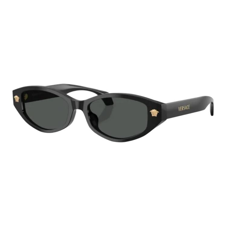 Versace Logo Frame Irregular Shape Sunglasses Unisex sunglasses Black 0VE4512D-GB1/87 Basic Packaging-Eyeglass Case+Box