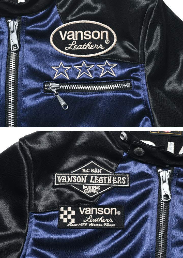 By Our Riders One Star Embroidery Patch Bonding Riders Jacket Navy X [Banson] [Custom-ordered Store] & JFV-801-DNAVY-BLACK (XXL, D. Black)