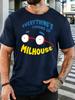 Retro Animated Milhouse Slogan Face Art Print Unisexs Light Cotton Short Sleeve Loose Fit Nostalgic Cartoon Casual Daily T Shirt