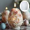 3D Rabbit plant relief egg candle silicone mold Easter rabbit flower plant relief egg resin mould Easter relief egg gypsum molds