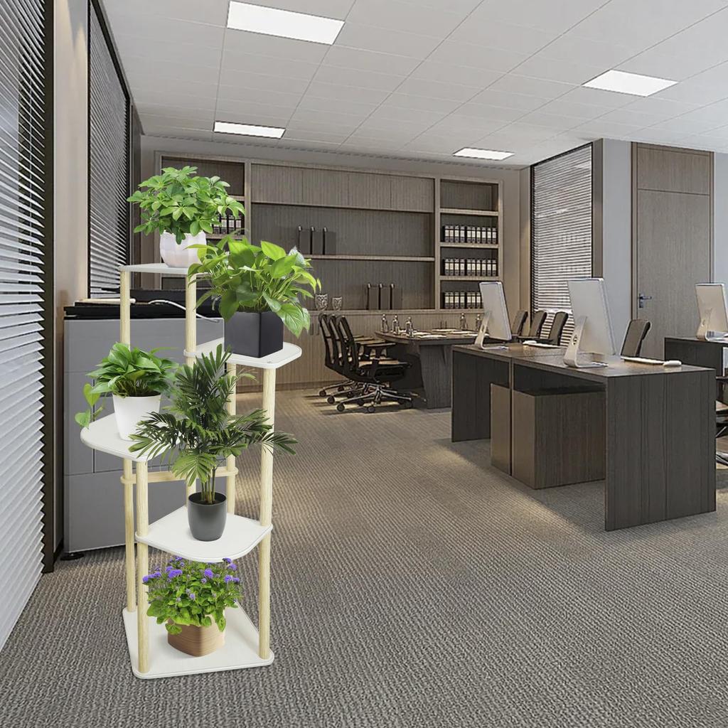 GIBLEA Flower 5 Flower Houseplant Bonsai Planter Easy Assembly Stand, Indoor, Tiers, Stand, Stand, Wooden, Shelf, Stand, Stylish, Step-like,