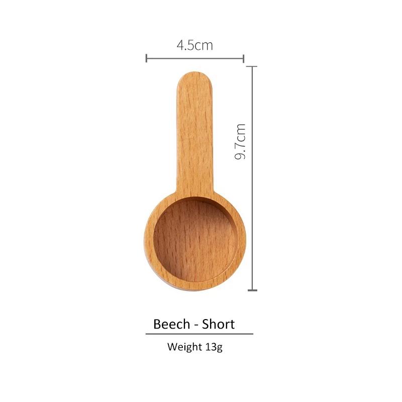 1PC Short/Long Measuring Wood Spoon Coffee Bean Kitchen Spice Cooking Spoon Sugar Coffee Scoop Salt Seasoning Honey Teaspoons