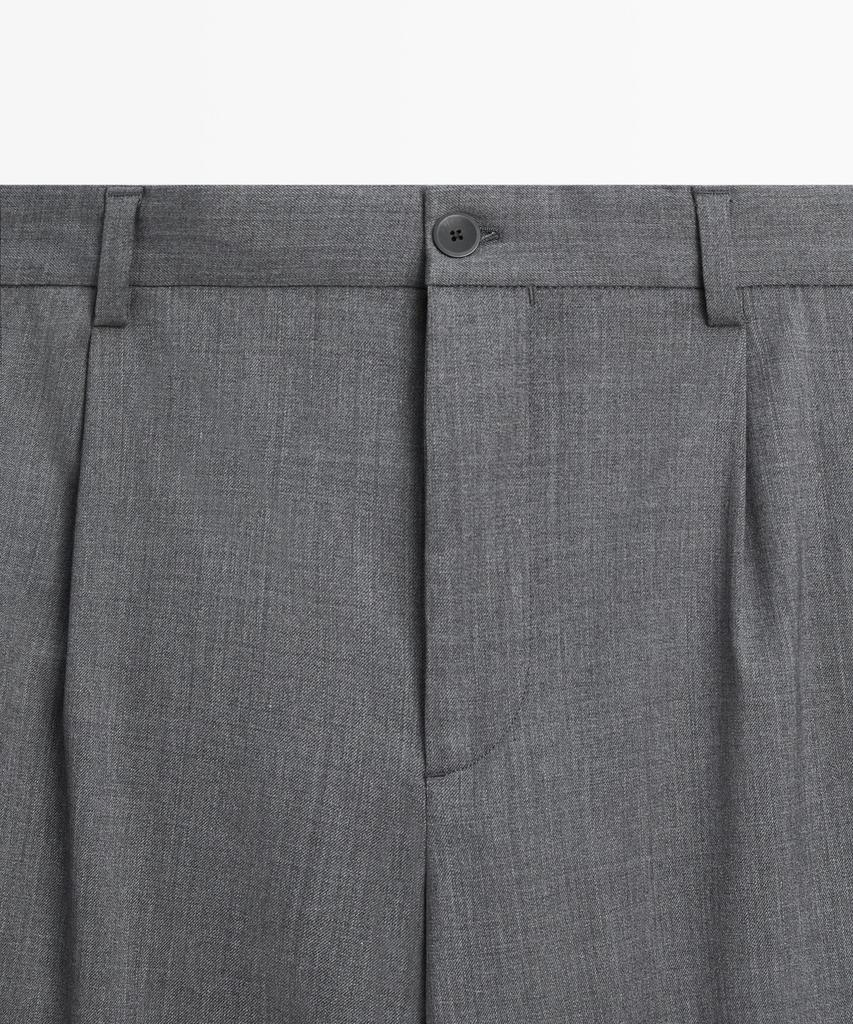 Masimodutti Cool Wool Blend Pintuck Pants