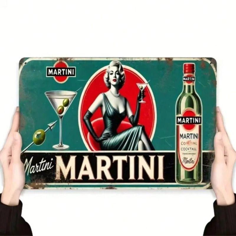 

Retro Metal Wall Art Martini Poster Vintage Kitchen Decoration Home Bar Tin Sign