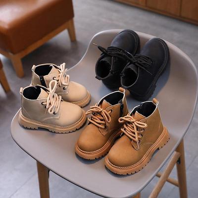 1-5 Years Old Autumn/winter Children's Boots Leather Boy Boots British Style Girl Short Boots Small Yellow Boots for Boys
