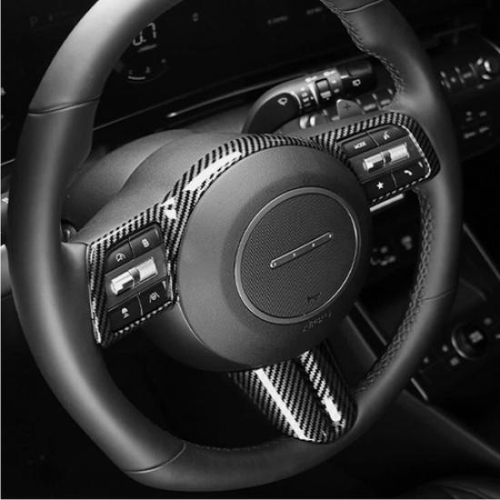 Steering Wheel Trim ABS Carbon Fiber For Hyundai Tucson 2025