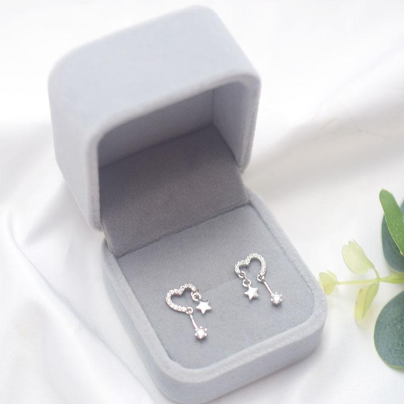 Heart & Star Stud Earrings,  Double-Shape Earrings For Women Cute Daily Wear Jewelry Gift