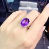 High-End Deep Purple Zirconia Simulated Amethyst Open Ring for Women