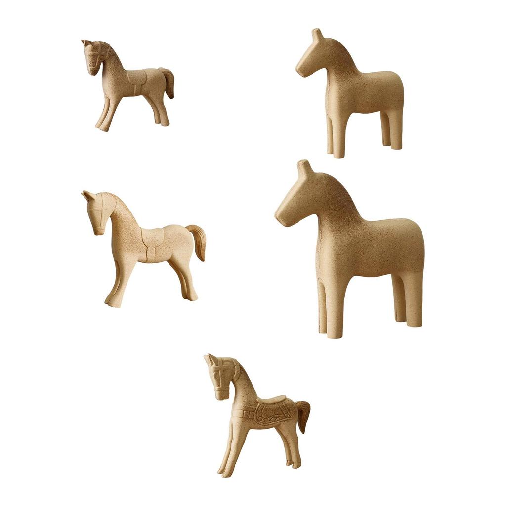 Paintable Horse Ornament Unfinished Wooden Figure DIY Decoration Sculpture for Bookshelf Fireplace
