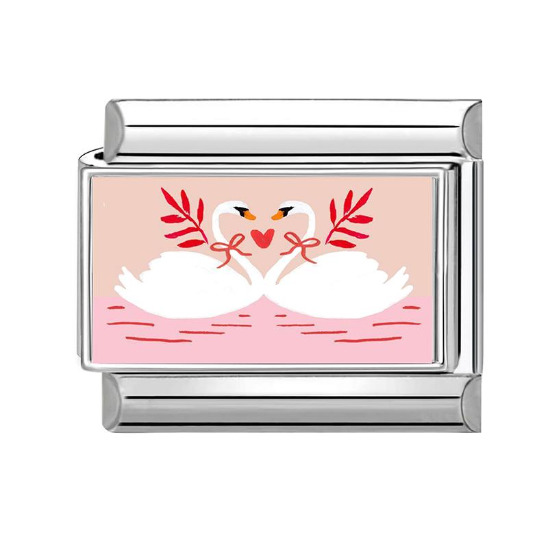 New Pink Y2K Strawberry Cherry Heart Cat Dog Flower Bow Italian Charm Links Fit 9mm Stainless Steel Bracelet Women DIY Making