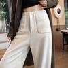 Women's High-Waist Fleece-Lined Wide-Leg Casual Pants