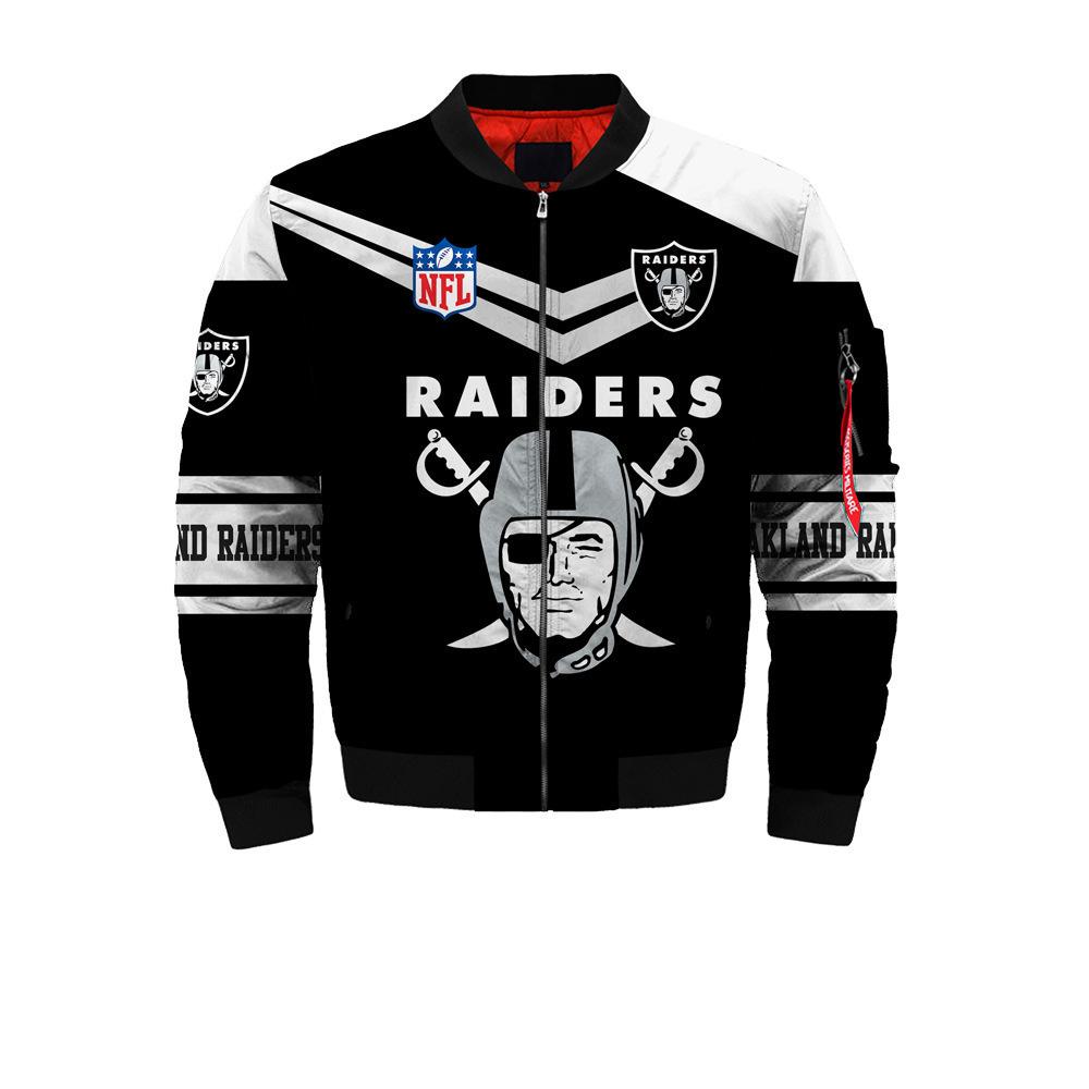 Herren 3D Digitaldruck Raider Team Verdickte Reißverschluss Fliegerjacke