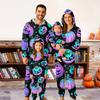 Halloween Printed Family Matching Hooded Long Sleeved Zippered Hooded  Jumpsuit Set