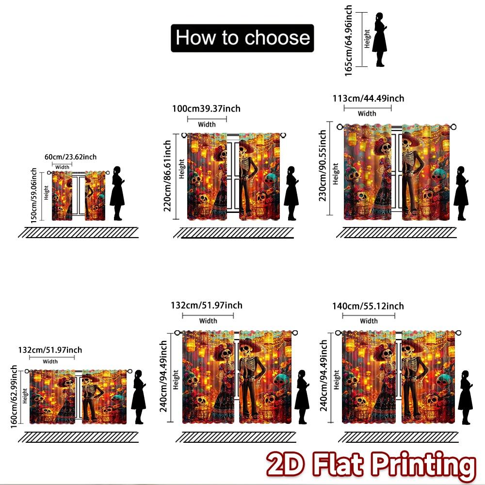 2D Flat Photography Backdrop Background Cloth Day of the Dead Celebration 100% Polyester Party Decorations for Bedroom