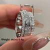 Huitan Luxury Paved Cubic Zirconia Rings for Women Wedding Band Accessories CopperColor Modern Fashionable Female Jewelry Party