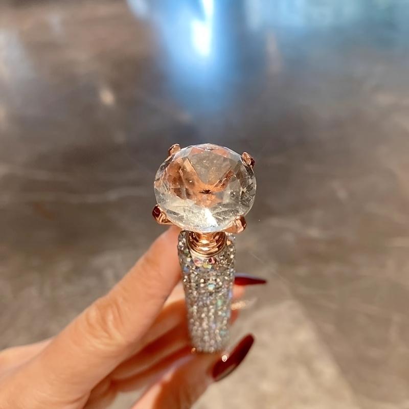 Elegant Twist Cap Ballpoint Pen with Sparkling Rhinestone Design - Metal Construction Stationery Neutral Pen for School Office