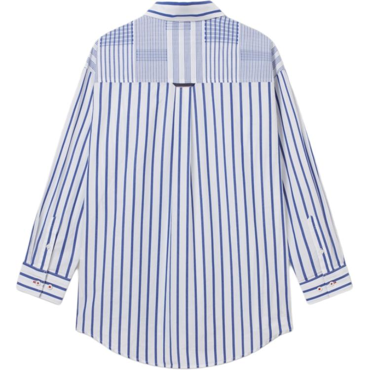 Levis Loose Comfortable Casual Striped Collar Long Sleeve Shirt Men Shirts Blue White 003MX-0000