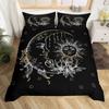 Bohemian Golden Moon Sun Print Duvet Set Bedding Kit