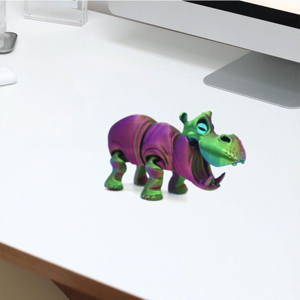 Multi-jointed Hippopotamus Handicraft Ornaments PLA 3D Printed Hippopotamus Model  Children Toys
