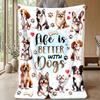 I Love French Bulldogs Theme Blanket Lightweight Warm Flannel Blanket Decorative Throw Blanket for Home Decoration