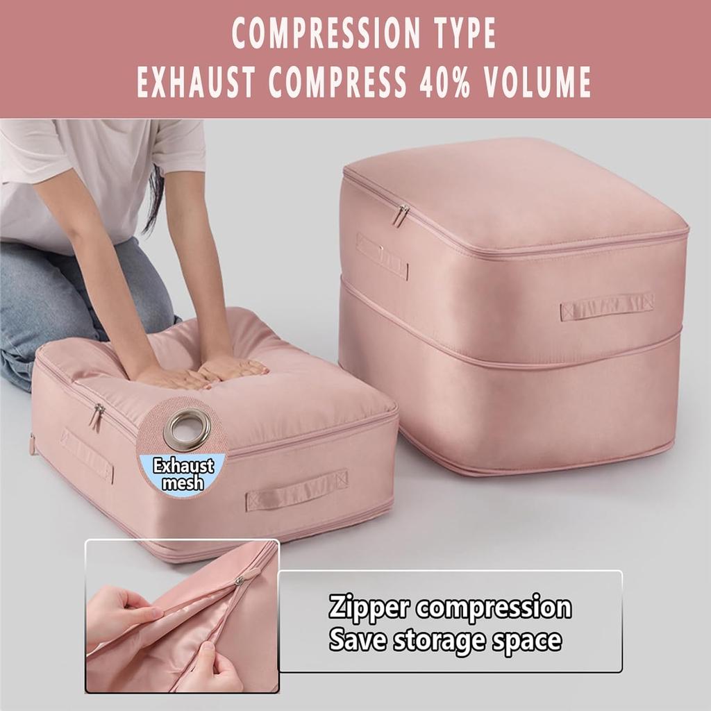Ultra Space Saving Self Compression Organizer, Compression Bags for Storage, Space Saving Compression Moving Organizer Bags with Zipper, Compression