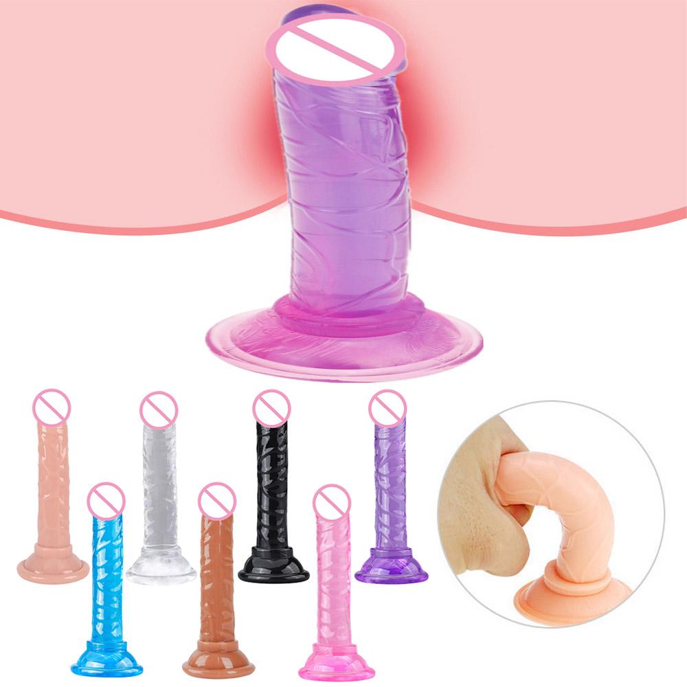 Translucent Soft Dildos Realistic Jelly Dildos 5 Color Option Small Dildo Simulation Penis Mini Dildo Toy Sex Toys for