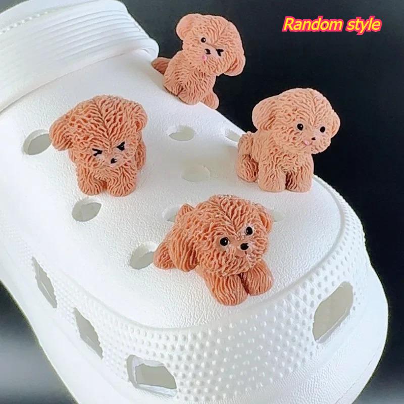 4/8PCS Summer Fashion Shoe Charms Set Accessories for Clogs Shoe Buckle Cute Teddy Dog DIY 3D Shoes Decorations for Bogg Bag