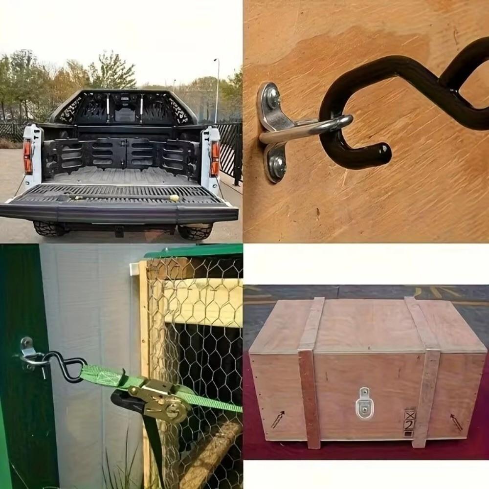 10Pcs Heavy Duty Cargo Tie Down Ring D Type Trailer Pull Hook Secure D Ring Tie Down RV Vehicles