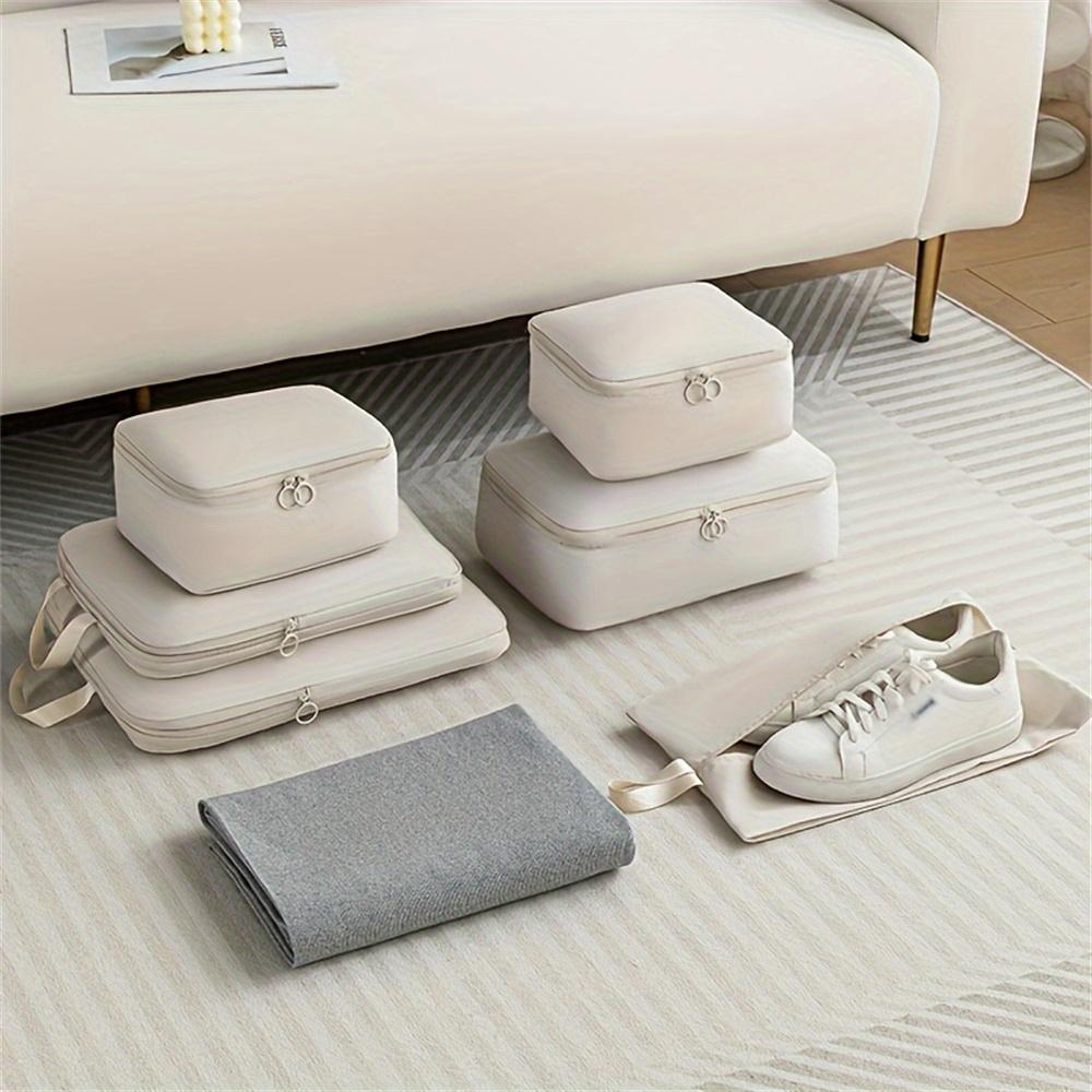 6pcs Set of Compression Bags Cube - Casual Durable  Lightweight Travel Storage Bag, for Luggage Organization And Clothing Sorting