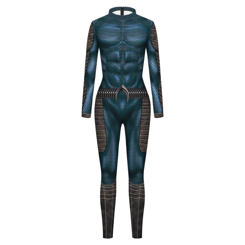 Herbst Halloween Aquaman Anzug Digitaldruck Cosplay Strumpfhose Einteiler