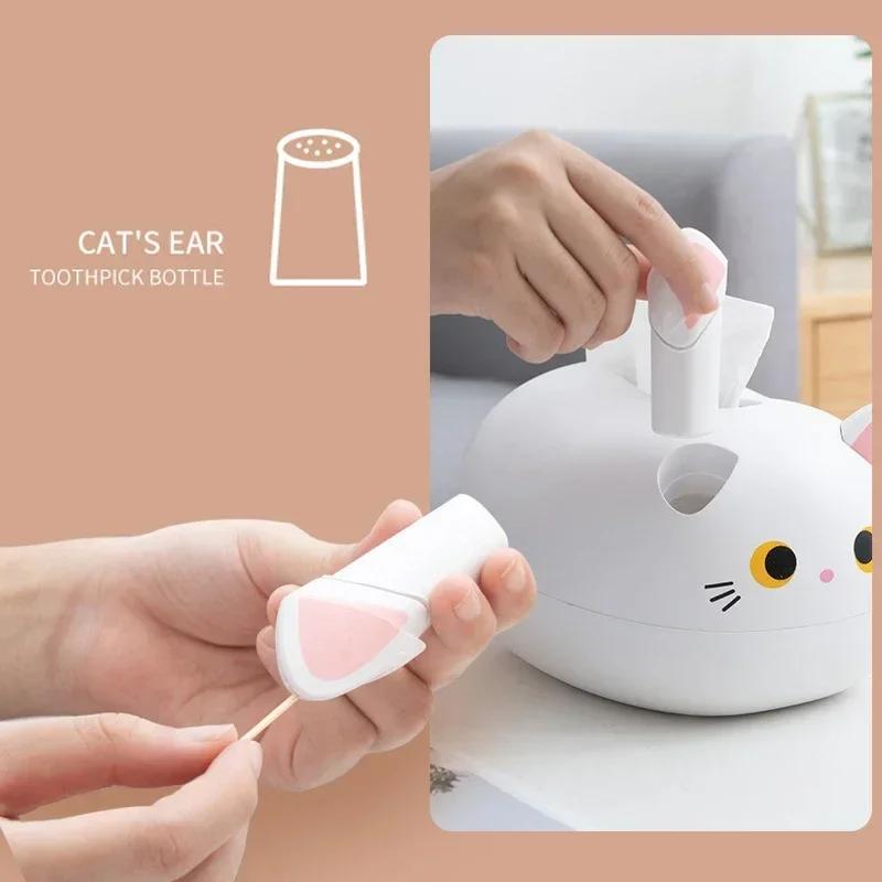 Cartoon Cat Tissue Box Home Living Room Napkin Storage Box Multifu Kitchen Paper Container Living Room Desktop Decor Storage
