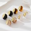 Maillard Clear Resin Stud Earrings Vintage Drop Shape Brown Acrylic Earring For Women  Jewelry Accessories