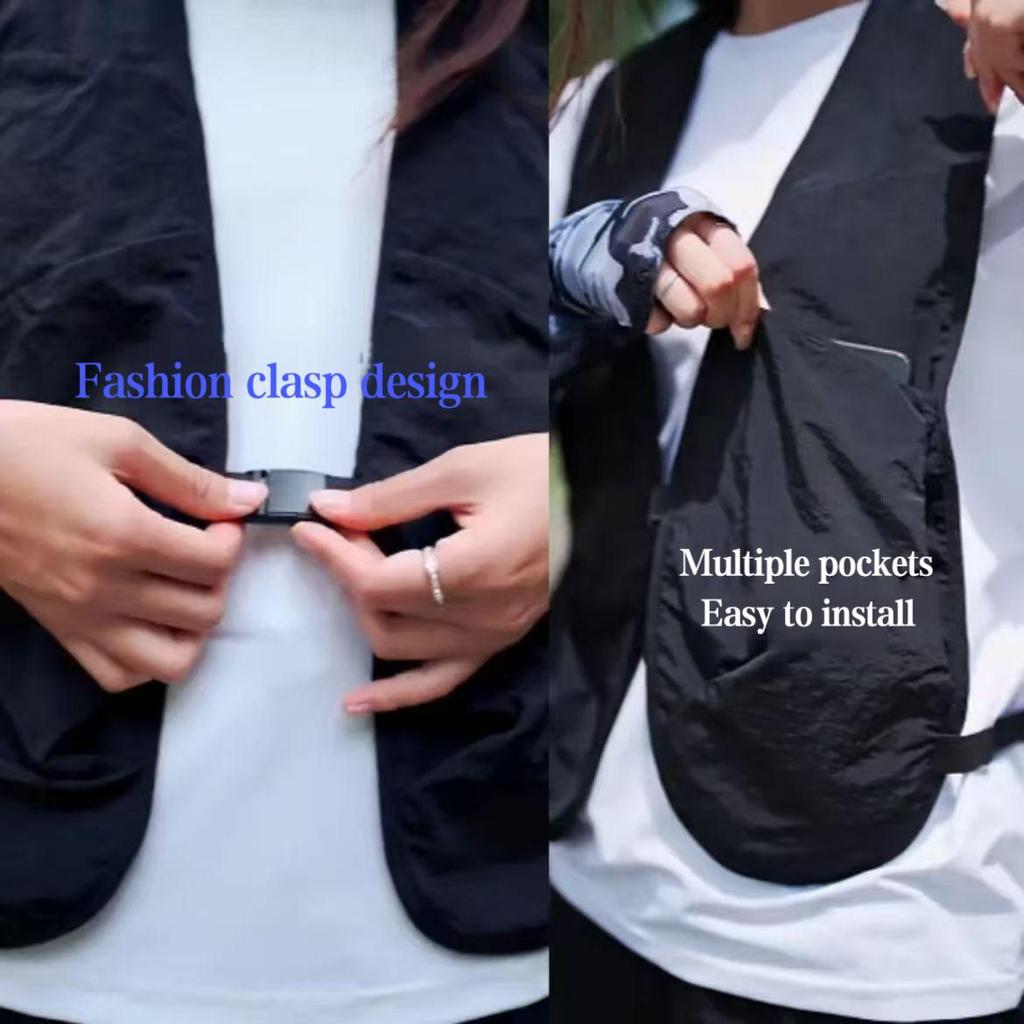 The Super Light Men's and Women's Vest Pocket, Street Style Chest Fishing Hiking Photography Vest Garment Bag That Outdoor Trave
