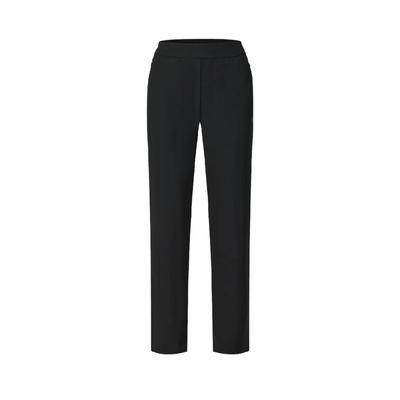 Fitness Solid Color Mid Waist Elastic Knitted Sports Pants Women Bottoms A11W621604F-BK