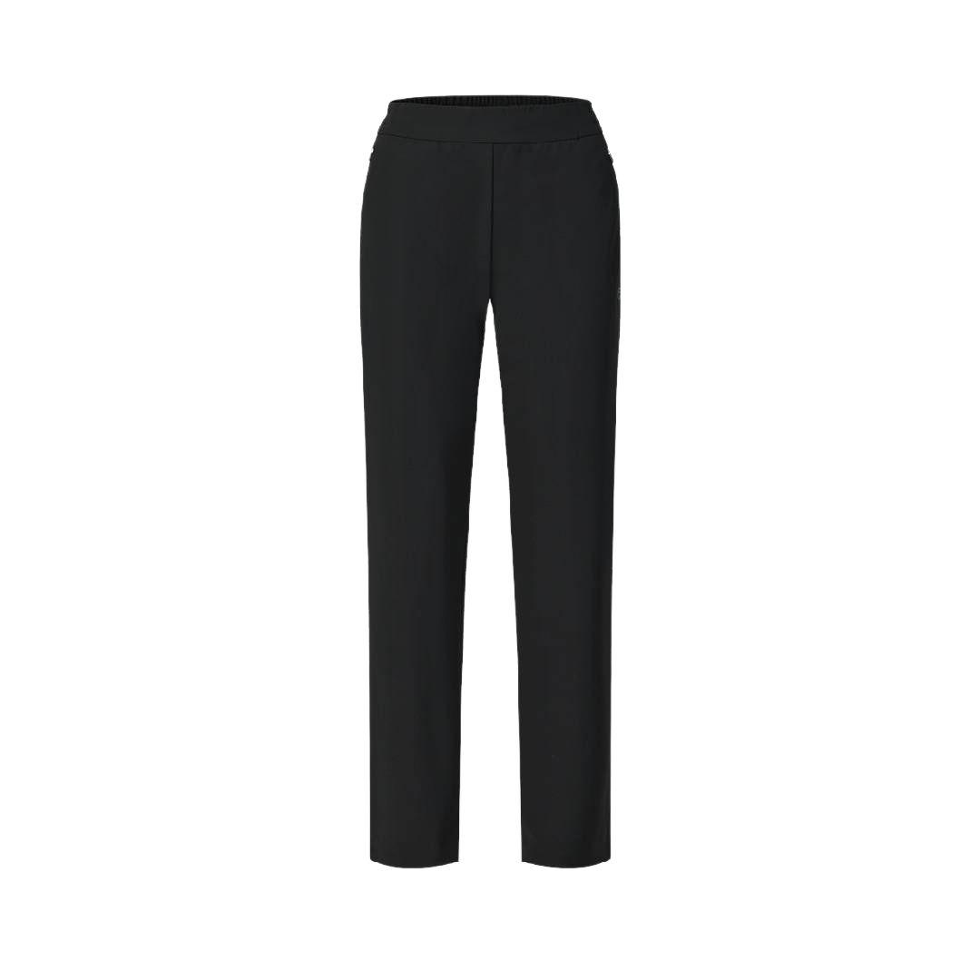 FILA Fitness Solid Color Mid Waist Elastic Knitted Sports Pants Women bottoms A11W621604F-BK L