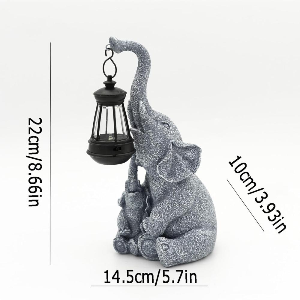 Comius Sharp Solar Elephant Statues for Garden Decoration, Waterproof Gifts for Mom Old Grandma Eleder, Outdoor Elephant Decoration Decorated
