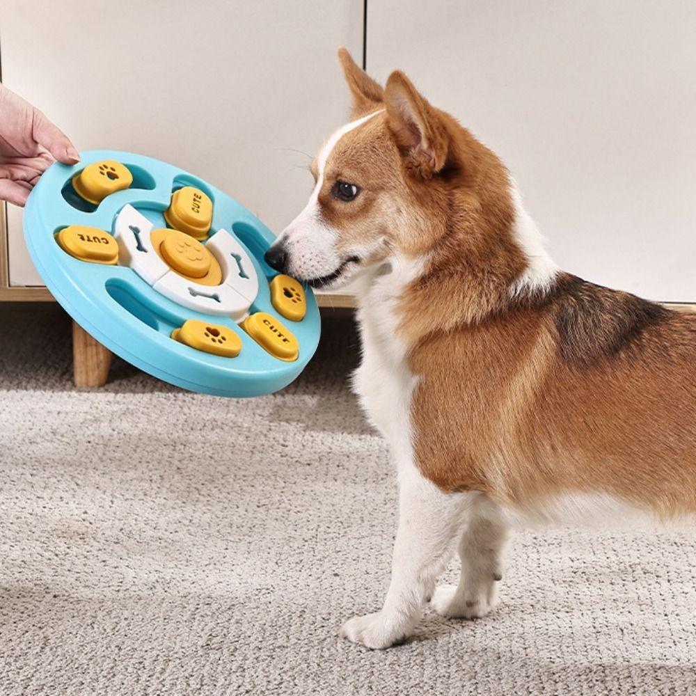 Interactive Toy Anti Choking Dog Puzzle Toy Interactive Durable Pet Slow Food Bowl with Sound Rotating Puzzle Feeder Cat