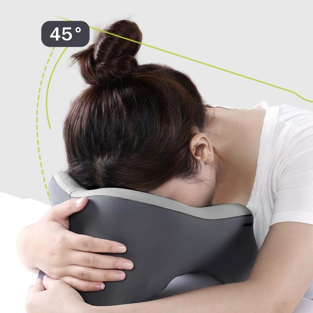 2-in-1 Travel Pillow Face Down with Cooling Gel Memory Foam Face Pillow for Relax Arms Sleeping On the Table During Lunch Break