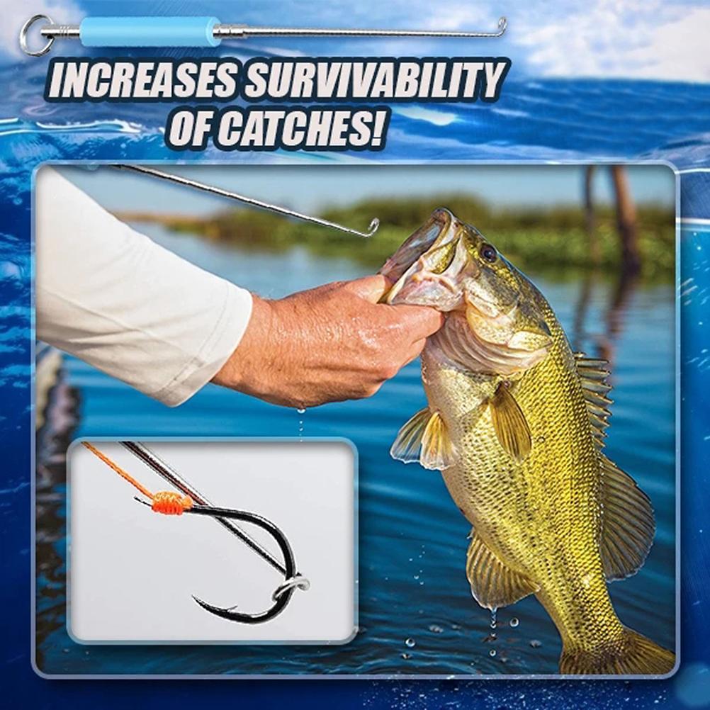 2Pcs Stainless Steel Fish Hook Extractor Remover Disgorgers with Handlebar for Fish